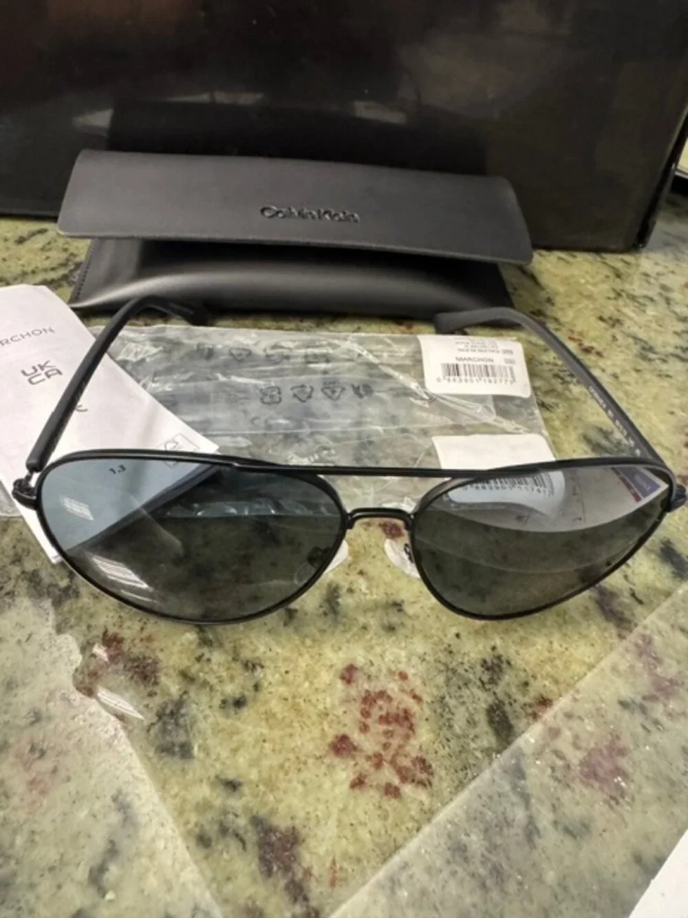 Calvin Klein CK19314S Aviator Pilot Sunglasses 16 13 140 Black Metal Gray Lens